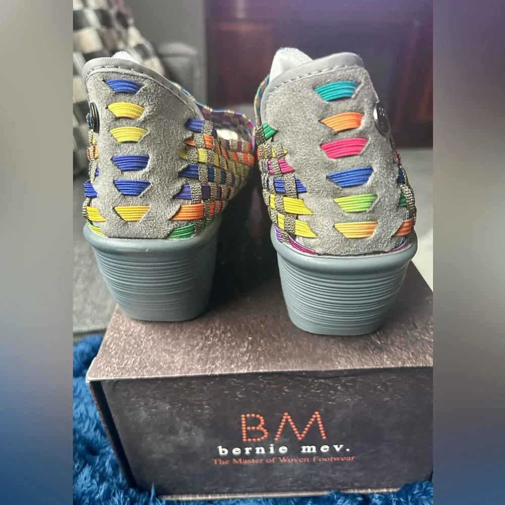Bernie Mev Lulia Multicolor Woven Comfort Wedge Shoes 37